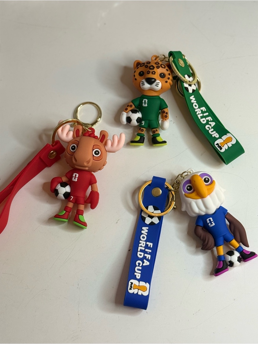 FIFA Mascot Keychain - Green, Red, Blue, Yellow Options
